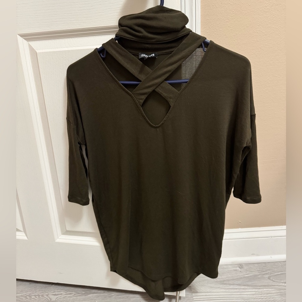 Express Olive Green Women's Blouse